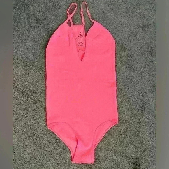 Free People Intimately Move Along Body Suit Neon Coral XS/S - Picture 2 of 7
